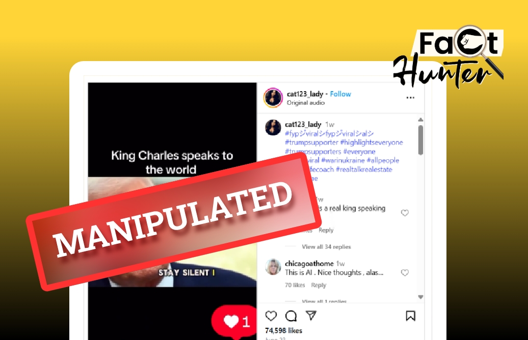 Fact-check: Manipulated video falsely attributesanti-war statement to King Charles III