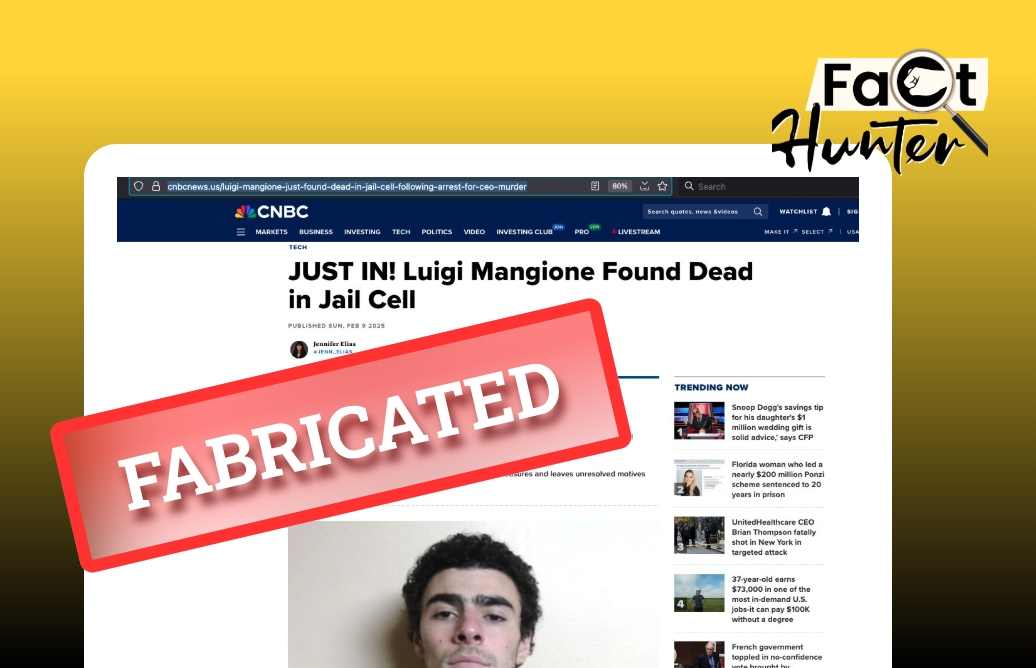 Fact check: CNBC report claiming that Luigi Mangione was found dead in jail is fabricated