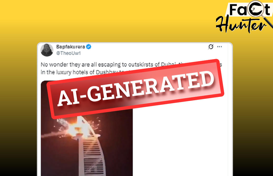 Image accompanying Viral Video Claiming Attack on Dubai’s Burj Al Arab Is AI-Generated