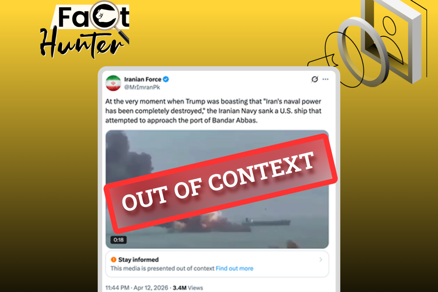 Fact Check: Viral video claiming Iran sank U.S. warship actually shows U.S. striking Iranian frigate